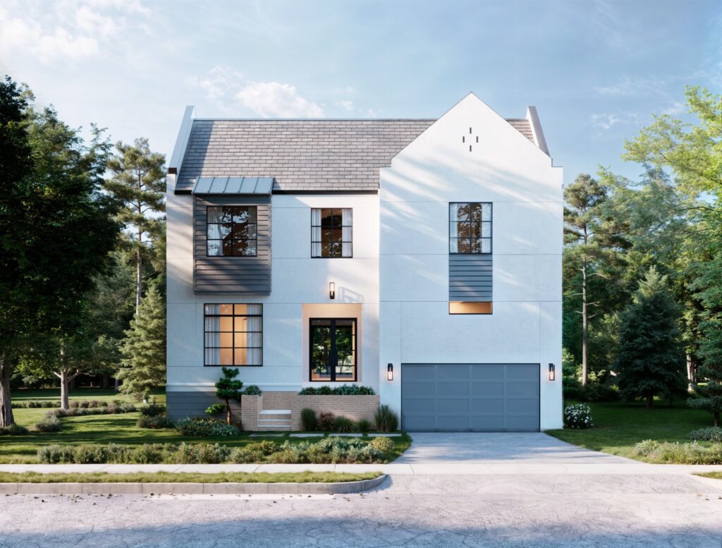 3706 Drummond St, Braes Heights - frontal color rendering of the front elevation